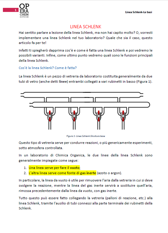 Linea Schlenk - 2 files: Le basi+Tutorial passo-passo - immagine 2